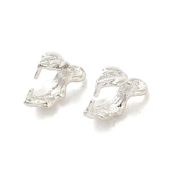 Серебро Наберешь металлизации сплава шармов, зажимы для листовой меди, серебряные, 10x11.5x4 мм, отверстие : 1.5 мм