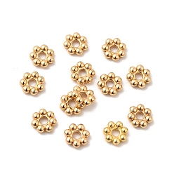 Золотой 304 из нержавеющей стали разделительные бусины, цветок, золотые, 6x1.8 мм, отверстие : 1.6 мм