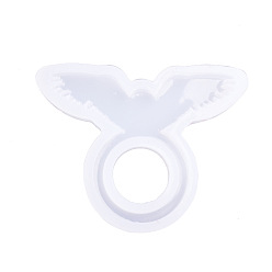 Белый Силиконовые формы для кольца в форме крыла, формы для литья смолы, для уф-смолы, изготовление ювелирных изделий из эпоксидной смолы, белые, 42x54x5 мм