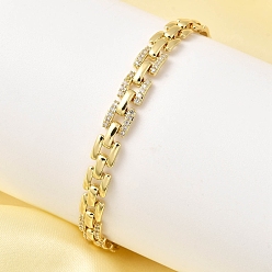 Настоящее золото 18K Браслеты-цепочки с пантерами из латуни с микропаве из прозрачных кубических цирконий для женщин, долговечный, стойки покрытие, без свинца и без кадмия, реальный 18 k позолоченный, 7-1/4 дюйм (18.3 см)