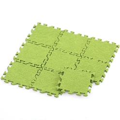 Желто-Зеленый 9 шт. тканевые мини-коврики для сращивания, детские ковры, аксессуары для домашнего кукольного домика с микро-ландшафтом, притворяясь опорными украшениями, желто-зеленый, 35x35x2 мм