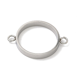 Нержавеющая Сталь Цвет 304 Подвески-коннекторы с открытой задней частью из нержавеющей стали, для diy уф смолы, эпоксидная смола, Прессованные цветочные украшения, плоско-круглые, цвет нержавеющей стали, 20x27.5x3 мм, отверстие : 2.5 мм, внутренний диаметр: 18 мм