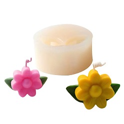 Blanc Bougie en forme de fleur, moules en silicone de qualité alimentaire, bricolage, pour la fabrication de bougies, blanc, 6.4x8.5x4.9 cm