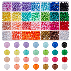 (52) Непрозрачная лаванда 1960 шт 27 цвета непрозрачные акриловые бусины, круглые, разноцветные, 6x5~5.5 мм, отверстие : 1.8~2 мм, 1960 шт / коробка