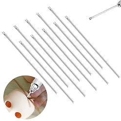 Нержавеющая Сталь Цвет 2 пакеты из нержавеющей стали для инструмента для пересадки волос куклы, принадлежности для кукольных причесок, цвет нержавеющей стали, 34~41x0.9 мм