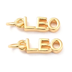Лео Латунные подвески, с прыжковых колец, долговечный, знак созвездия / зодиака, золотые, Лев, leo: 4x12x1.5 мм, отверстие : 3 мм