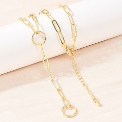 Настоящее золото 18K Латунные цепочки-скрепки и лариаты, с круглыми кольцами, долговечный, стойки покрытие, без свинца и без кадмия, реальный 18 k позолоченный, 16.73 дюйм (42.5 см)