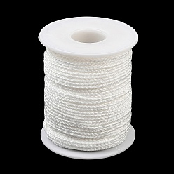 White Round Nylon Braided Cord, for Jewelry Beading Making, White, 1.6mm, about 45.93 Yards(42m)/Roll