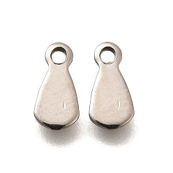 Нержавеющая Сталь Цвет 304 брелоки из нержавеющей стали для штамповки заготовок, очарование слезы, цвет нержавеющей стали, 8x4x1 мм, отверстие : 1.2 мм