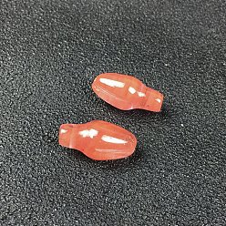 Cherry Quartz Glass Cherry Quartz Glass Pendants, Flower Bud Charms, 18x9mm