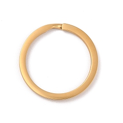 Золотой Ионное покрытие (IP) 304 застежки для ключей из нержавеющей стали, плоско-круглые, золотые, 30.5x2 мм, внутренний диаметр: 25 мм