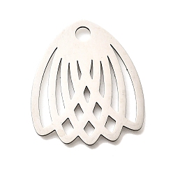 Нержавеющая Сталь Цвет 201 подвески из нержавеющей стали, лазерная резка, полый цветочный шарм, анти-тускнение, цвет нержавеющей стали, 35x30x1 мм, отверстие : 2 мм