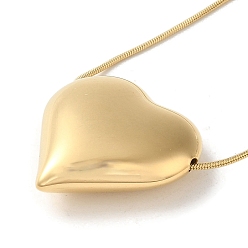 Сердце Вакуумное покрытие pvd 304 ожерелья из нержавеющей стали в виде змейки, ожерелья шкентеля, сердце, 16.34 дюйм (41.5 см), Кулон : 25x25 мм