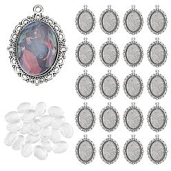 Античное Серебро Подвеска своими руками поцелуй, в том числе подвеска из сплава в форме кабошона, Кабошоны из стекла, античное серебро, лоток : 25x18 мм, 39x29x2 мм, отверстие : 2.5 мм, 60 шт