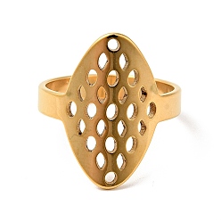 Golden Ionenplattierung (ip) 201 Edelstahl-Oval mit Punkt-Fingerring für Damen, golden, us Größe 6 1/2 (16.9 mm)