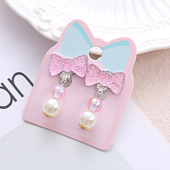 Bowknot Клипсы из пластика для детей, платина, бантом, 40x15 мм