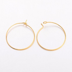 Golden Brass Wine Glass Charm Rings, Hoop Earrings Findings, Nickel Free, Golden, 25x0.8mm, 20 Gauge