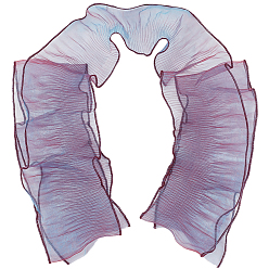 Черный 10 ярдов полиэстер цвета русалки с плиссированной кружевной отделкой лентой, отделка из органзы, для декоративной одежды своими руками, чёрные, 4-3/8~4-3/4 дюйм (111~120 мм)