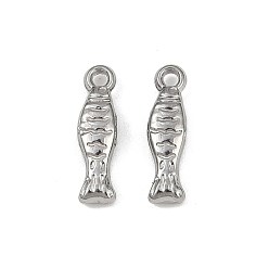 Fish Подвески из нержавеющей стали 304, анти-тускнение, рыба, 14x4x2.5 мм, отверстие : 1.2 мм