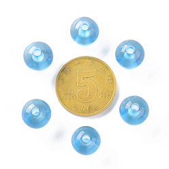 Light Sky Blue Transparent Acrylic Beads, Round, Light Sky Blue, 10x9mm, Hole: 2mm, about 940pcs/500g