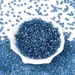 Стально-синий Краски для выпечки стеклянные бусины, круглые, стальной синий, 4~4.5 мм, отверстие : 1 мм, Около 4500 шт / фунт