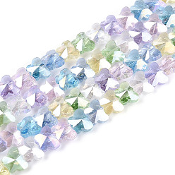 (52) Непрозрачная лаванда Прозрачные стеклянные бусины нити, бабочка, граненые, разноцветные, 7.7~8x9.7~10x5~6 мм, отверстие : 0.9 мм, около 47~49 шт / нитка, 13.58~14.21'' (34.5~36.1 см)