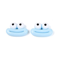 Светло-Голубой Непрозрачная смола декодирует кабошоны, лягушка, Небесно-голубой, 28~29.5x19~19.5x8~8.5 мм