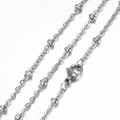 Stainless Steel Color Tarnish Resistant 304 Stainless Steel Cable Chain Necklaces, with Lobster Claw Clasps, Stainless Steel Color, 19.8 inch(50.5cm), 2~3mm