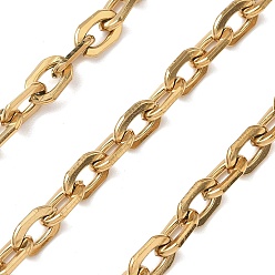 Золотой 304 кабельные цепи из нержавеющей стали, несварные, с катушкой, ионное покрытие (ip), золотые, 8.5x5.5x1.5 мм