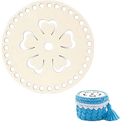 Цветок Дно деревянной сумки, деревянная плетеная основа, круглые, цветок, 140x4 мм