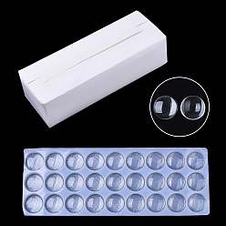 Прозрачный Прозрачные стеклянные кабошоны, полукруглые / купольные, прозрачные, 35x7.5 мм, 279 шт / коробка