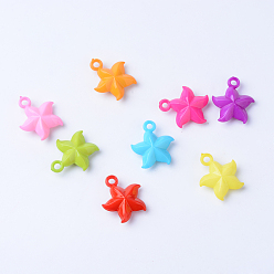 (52) Непрозрачная лаванда Непрозрачные акриловые подвески, морская звезда / морские звезды, разноцветные, 25.5x22x8.5 мм, Отверстие : 3 мм , около 400 шт / 500 г