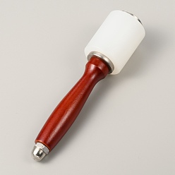 (123L) Белый крем непрозрачный блеск Молоток из нержавеющей стали, с нейлоновой головкой молотка, огнеупорный кирпич, 21x4.95 см