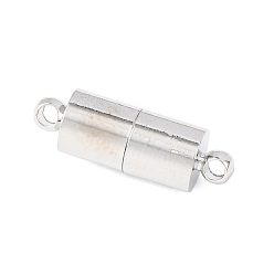 Платина Латунные магнитные застежки с петлями, без никеля , колонка, платина, 16x6 мм, отверстие : 1.5 мм