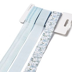 Светло-Голубой 9 ярдов 3 стилей полиэфирной ленты, для поделок своими руками, бантики для волос и украшение подарка, небесно-голубая цветовая палитра, Небесно-голубой, 1~1-1/8 дюйм (25~28 мм), около 3 ярдов / стиль