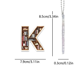Letter K Подвесные украшения для книжной полки в форме акриловых букв, для дома, автомобиля, сумки, подвесные украшения, Письмо K, 85x79 мм
