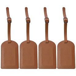 Сиена Багажная бирка из искусственной кожи 4шт., с застежкой железа, этикетки для путешествий, бирки с именами чемоданов, цвет охры, 111x70 мм