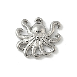 Нержавеющая Сталь Цвет 304 подвески из нержавеющей стали, очарование осьминога, анти-тускнение, цвет нержавеющей стали, 17x18x3.5 мм, отверстие : 1.5 мм
