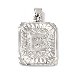 Letter E Стойки обшивки латунные подвески, долговечный, без свинца и без кадмия, квадрат с подвесками в виде букв, Письмо E, 24x17x2.5 мм, отверстие : 4x3.5 мм