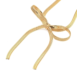 Настоящее золото 18K Бант 304 ожерелья из нержавеющей стали с подвеской в виде змеиной цепи для женщин, реальный 18 k позолоченный, 14.29 дюйм (36.3 см)