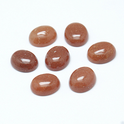 Авантюрин Кабошоны из камня, овальные, натуральный красный авантюрин, 12x10x4 мм