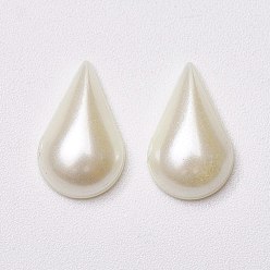 Seashell Color Acrylic Pearl Cabochons, teardrop, Seashell Color, 6x10x3mm