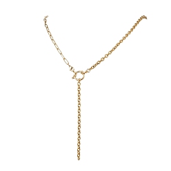 Золотой 304 скрепки из нержавеющей стали, цепочка, кабель, лариат, ожерелья, золотые, 25.08 дюйм (63.7 см)