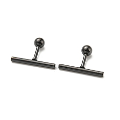 Черный Ионное покрытие (ip) 304 серьги-гвоздики из нержавеющей стали, хрящевые серьги, колонка, чёрные, 16x2 мм