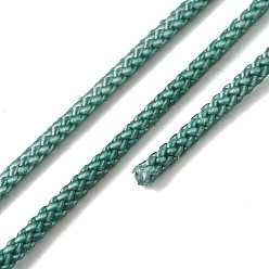Темно-бирюзовый Плетеные нити нейлона, окрашенные, завязывая шнур, для китайского вязания, ремесла и изготовление ювелирных изделий, темные бирюзовый, 1.5 мм, около 13.12 ярдов (12 м) / рулон