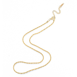 Golden 304 Stainless Steel Rope Chains Necklace for Men Women, Golden, 17.32 inch(44cm)