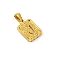 Letter J Шкентели нержавеющей стали, реальный 18 k позолоченный, прямоугольные, буква J, 15x12 мм