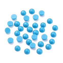 Синтетическая Бирюза Синтетических бирюзовый кабошон, Hlaf Round, 4x2 мм