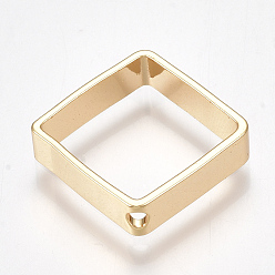 Real 18K Gold Plated Brass Pendants, Rhombus, Nickel Free, Real 18K Gold Plated, 20x20x4mm, Hole: 1.8mm