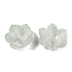 Зеленый лайм Имитация формы лотоса, акриловые колпачки для бусин, для изготовления ювелирных изделий DIY, зеленый лайм, 36~44.5x18 мм, отверстие : 1.2 мм